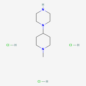 molecular formula C10H24Cl3N3 B3327513 1-(1-Methylpiperidin-4-YL)piperazine 3hcl CAS No. 349535-15-5