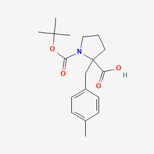 molecular formula C18H25NO4 B3327523 1-Boc-2-(4-甲基苄基)-2-吡咯烷羧酸 CAS No. 351002-82-9