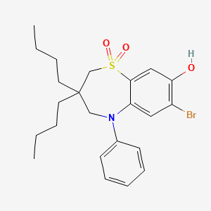 molecular formula C23H30BrNO3S B3327628 7-Bromo-3,3-dibutyl-8-hydroxy-5-phenyl-2,3,4,5-tetrahydrobenzo[b][1,4]thiazepine 1,1-dioxide CAS No. 358376-04-2