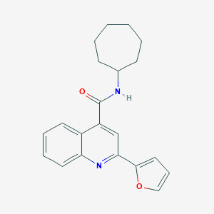 molecular formula C21H22N2O2 B332763 N-cycloheptyl-2-(furan-2-yl)quinoline-4-carboxamide 