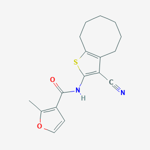 molecular formula C17H18N2O2S B332765 N-(3-cyano-4,5,6,7,8,9-hexahydrocycloocta[b]thiophen-2-yl)-2-methylfuran-3-carboxamide 