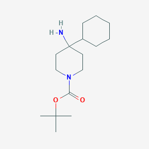 molecular formula C16H30N2O2 B3327661 Tert-butyl 4-amino-4-cyclohexylpiperidine-1-carboxylate CAS No. 363192-66-9