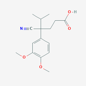 molecular formula C16H21NO4 B3327678 4-Cyano-4-(3,4-dimethoxyphenyl)-5-methylhexanoic acid CAS No. 36622-23-8
