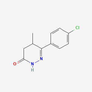molecular formula C11H11ClN2O B3327681 6-(4-Chlorophenyl)-5-methyl-2,3,4,5-tetrahydropyridazin-3-one CAS No. 36725-41-4