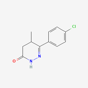 molecular formula C11H11ClN2O B3327681 6-(4-Chlorophenyl)-5-methyl-2,3,4,5-tetrahydropyridazin-3-one 