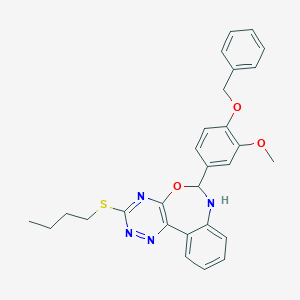 molecular formula C28H28N4O3S B332769 6-[4-(Benzyloxy)-3-methoxyphenyl]-3-(butylsulfanyl)-6,7-dihydro[1,2,4]triazino[5,6-d][3,1]benzoxazepine 