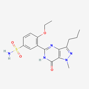 molecular formula C17H21N5O4S B3327714 4-ethoxy-3-(1-methyl-7-oxo-3-propyl-6,7-dihydro-1H-pyrazolo[4,3-d]pyrimidin-5-yl)benzenesulfonamide CAS No. 372089-76-4