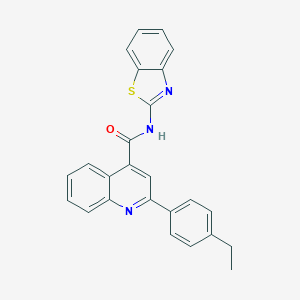 molecular formula C25H19N3OS B332774 N-(1,3-benzothiazol-2-yl)-2-(4-ethylphenyl)quinoline-4-carboxamide 