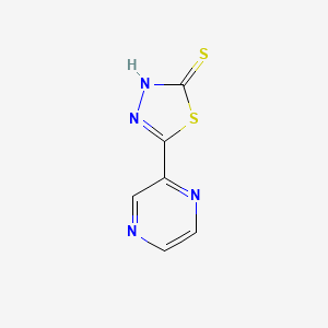 molecular formula C6H4N4S2 B3327742 5-Pyrazin-2-yl-1,3,4-thiadiazole-2-thiol CAS No. 37545-34-9