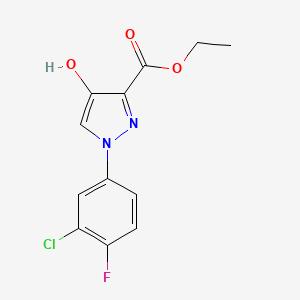 molecular formula C12H10ClFN2O3 B3327757 ethyl 1-(3-chloro-4-fluorophenyl)-4-hydroxy-1H-pyrazole-3-carboxylate CAS No. 379241-53-9