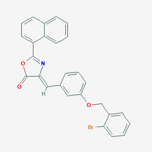 molecular formula C27H18BrNO3 B332793 4-{3-[(2-bromobenzyl)oxy]benzylidene}-2-(1-naphthyl)-1,3-oxazol-5(4H)-one 