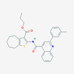propyl 2-({[2-(3-methylphenyl)-4-quinolinyl]carbonyl}amino)-5,6,7,8-tetrahydro-4H-cyclohepta[b]thiophene-3-carboxylate