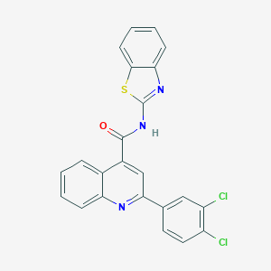 molecular formula C23H13Cl2N3OS B332799 N-(1,3-benzothiazol-2-yl)-2-(3,4-dichlorophenyl)quinoline-4-carboxamide 