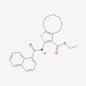 molecular formula C24H25NO3S B332806 Ethyl 2-(1-naphthoylamino)-4,5,6,7,8,9-hexahydrocycloocta[b]thiophene-3-carboxylate 