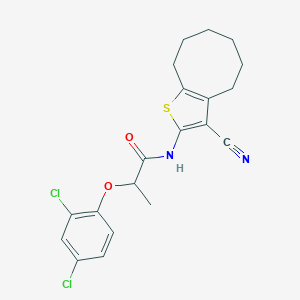 molecular formula C20H20Cl2N2O2S B332808 N-(3-cyano-4,5,6,7,8,9-hexahydrocycloocta[b]thiophen-2-yl)-2-(2,4-dichlorophenoxy)propanamide 