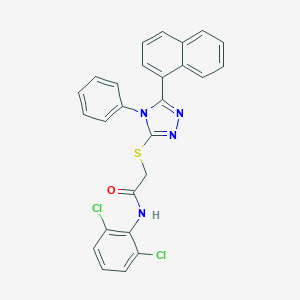 molecular formula C26H18Cl2N4OS B332811 N-(2,6-dichlorophenyl)-2-{[5-(1-naphthyl)-4-phenyl-4H-1,2,4-triazol-3-yl]sulfanyl}acetamide 
