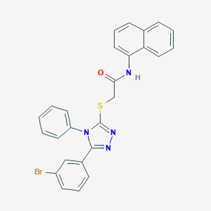molecular formula C26H19BrN4OS B332815 2-{[5-(3-bromophenyl)-4-phenyl-4H-1,2,4-triazol-3-yl]sulfanyl}-N-(1-naphthyl)acetamide 