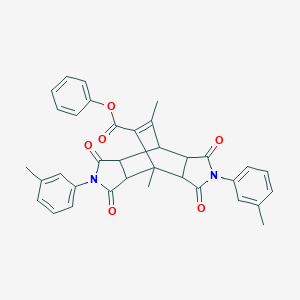 molecular formula C35H30N2O6 B332817 Phenyl 1,14-dimethyl-4,10-bis(3-methylphenyl)-3,5,9,11-tetraoxo-4,10-diazatetracyclo[5.5.2.0~2,6~.0~8,12~]tetradec-13-ene-13-carboxylate 