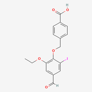 molecular formula C17H15IO5 B3328184 4-[(2-Ethoxy-4-formyl-6-iodophenoxy)methyl]benzoic acid CAS No. 428492-89-1