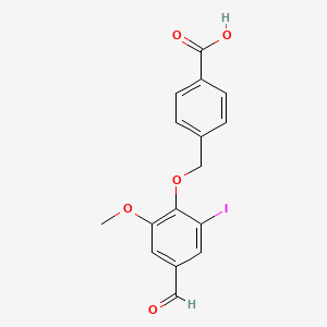 molecular formula C16H13IO5 B3328191 4-[(4-Formyl-2-iodo-6-methoxyphenoxy)methyl]benzoic acid CAS No. 428498-47-9