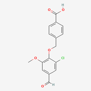 molecular formula C16H13ClO5 B3328202 4-[(2-Chloro-4-formyl-6-methoxyphenoxy)methyl]benzoic acid CAS No. 428826-63-5
