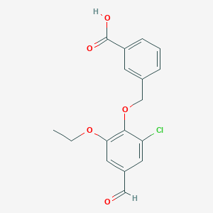 molecular formula C17H15ClO5 B3328218 3-[(2-Chloro-6-ethoxy-4-formylphenoxy)methyl]benzoic acid CAS No. 428843-08-7