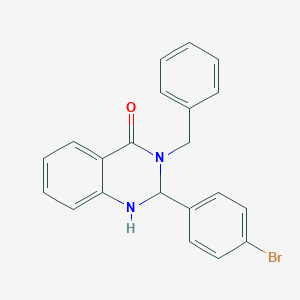molecular formula C21H17BrN2O B332827 3-benzyl-2-(4-bromophenyl)-2,3-dihydroquinazolin-4(1H)-one 