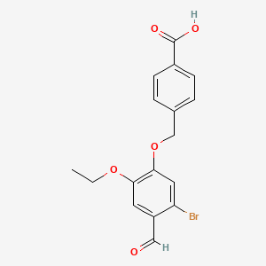 molecular formula C17H15BrO5 B3328284 4-[(5-Bromo-2-ethoxy-4-formylphenoxy)methyl]benzoic acid CAS No. 443289-92-7