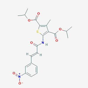 molecular formula C22H24N2O7S B332829 Diisopropyl 5-[(3-{3-nitrophenyl}acryloyl)amino]-3-methyl-2,4-thiophenedicarboxylate 
