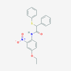 molecular formula C22H20N2O4S B332837 N-(4-ethoxy-2-nitrophenyl)-2-phenyl-2-(phenylthio)acetamide 