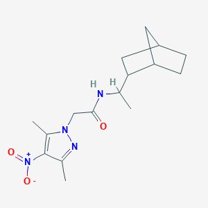 molecular formula C16H24N4O3 B332845 N-(1-bicyclo[2.2.1]hept-2-ylethyl)-2-{4-nitro-3,5-dimethyl-1H-pyrazol-1-yl}acetamide 
