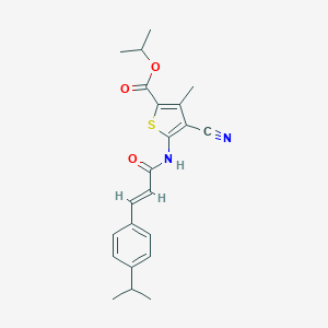 molecular formula C22H24N2O3S B332847 Isopropyl 4-cyano-5-{[3-(4-isopropylphenyl)acryloyl]amino}-3-methyl-2-thiophenecarboxylate 