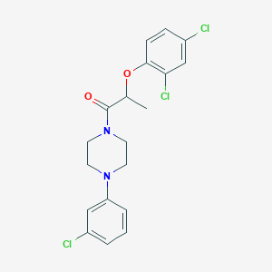molecular formula C19H19Cl3N2O2 B332849 1-[4-(3-Chlorophenyl)piperazin-1-yl]-2-(2,4-dichlorophenoxy)propan-1-one 