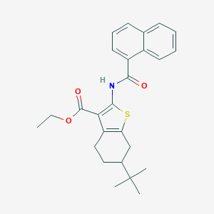 molecular formula C26H29NO3S B332852 Ethyl 6-tert-butyl-2-(1-naphthoylamino)-4,5,6,7-tetrahydro-1-benzothiophene-3-carboxylate 