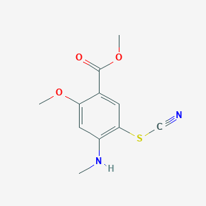 molecular formula C11H12N2O3S B3328550 Methyl 5-cyanothio-2-methoxy-4-methylaminobenzoate CAS No. 483304-03-6
