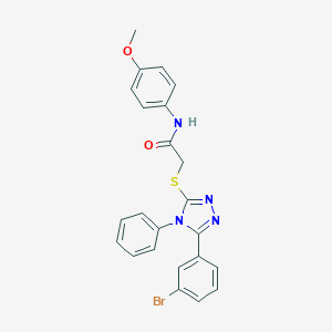 molecular formula C23H19BrN4O2S B332856 2-{[5-(3-bromophenyl)-4-phenyl-4H-1,2,4-triazol-3-yl]sulfanyl}-N-(4-methoxyphenyl)acetamide 
