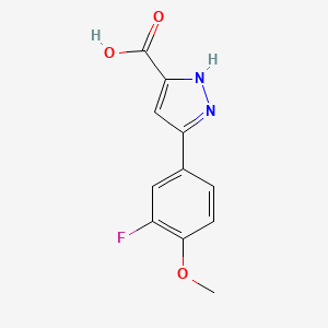 3-(3-fluoro-4-methoxyphenyl)-1H-pyrazole-5-carboxylic acid