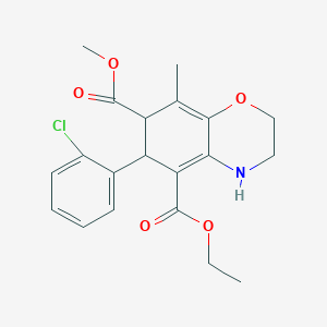 5-O-ethyl 7-O-methyl 6-(2-chlorophenyl)-8-methyl-3,4,6,7-tetrahydro-2H-1,4-benzoxazine-5,7-dicarboxylate