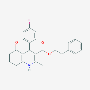 molecular formula C25H24FNO3 B332861 2-Phenylethyl 4-(4-fluorophenyl)-2-methyl-5-oxo-1,4,5,6,7,8-hexahydroquinoline-3-carboxylate 