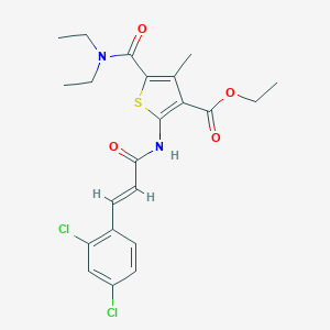 molecular formula C22H24Cl2N2O4S B332863 Ethyl 2-{[3-(2,4-dichlorophenyl)acryloyl]amino}-5-[(diethylamino)carbonyl]-4-methyl-3-thiophenecarboxylate 