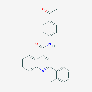 molecular formula C25H20N2O2 B332867 N-(4-acetylphenyl)-2-(2-methylphenyl)quinoline-4-carboxamide 