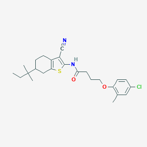 molecular formula C25H31ClN2O2S B332868 4-(4-chloro-2-methylphenoxy)-N-[3-cyano-6-(2-methylbutan-2-yl)-4,5,6,7-tetrahydro-1-benzothiophen-2-yl]butanamide 