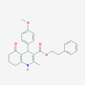 2-Phenylethyl 4-(4-methoxyphenyl)-2-methyl-5-oxo-1,4,5,6,7,8-hexahydroquinoline-3-carboxylate