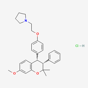 molecular formula C30H36ClNO3 B3328711 Ormeloxifene hydrochloride, cis- CAS No. 51423-19-9