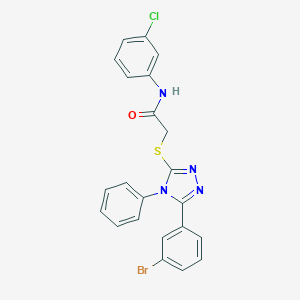 molecular formula C22H16BrClN4OS B332875 2-{[5-(3-bromophenyl)-4-phenyl-4H-1,2,4-triazol-3-yl]sulfanyl}-N-(3-chlorophenyl)acetamide 