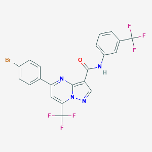 molecular formula C21H11BrF6N4O B332878 5-(4-bromophenyl)-7-(trifluoromethyl)-N-[3-(trifluoromethyl)phenyl]pyrazolo[1,5-a]pyrimidine-3-carboxamide 