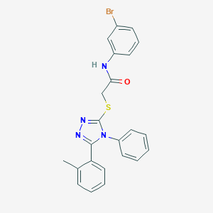 molecular formula C23H19BrN4OS B332882 N-(3-bromophenyl)-2-{[5-(2-methylphenyl)-4-phenyl-4H-1,2,4-triazol-3-yl]sulfanyl}acetamide 