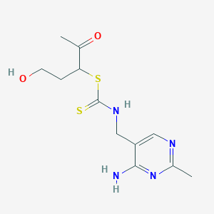 molecular formula C12H18N4O2S2 B3328823 1-Hydroxy-4-oxopentan-3-yl ((4-amino-2-methylpyrimidin-5-yl)methyl)carbamodithioate CAS No. 52164-53-1