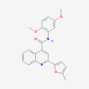 molecular formula C23H20N2O4 B332883 N-(2,5-dimethoxyphenyl)-2-(5-methylfuran-2-yl)quinoline-4-carboxamide 