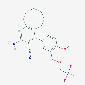 molecular formula C22H24F3N3O2 B332885 2-Amino-4-{4-methoxy-3-[(2,2,2-trifluoroethoxy)methyl]phenyl}-5,6,7,8,9,10-hexahydrocycloocta[b]pyridine-3-carbonitrile 